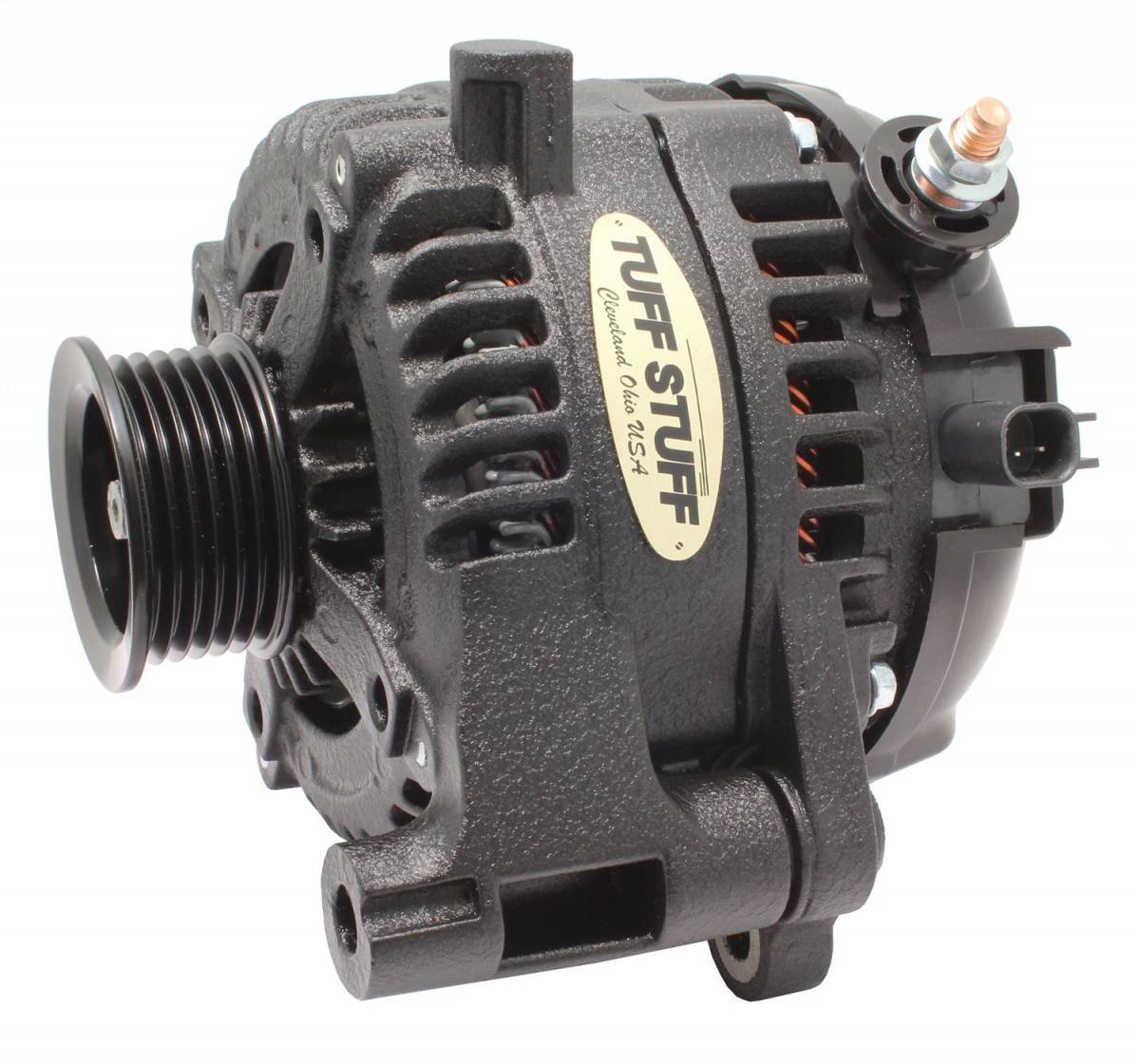 TUFF-STUFF 7516B Jeep Wrangler Alternator 250 Amp 12V with External Regulator and 6-Rib Serpentine Pulley