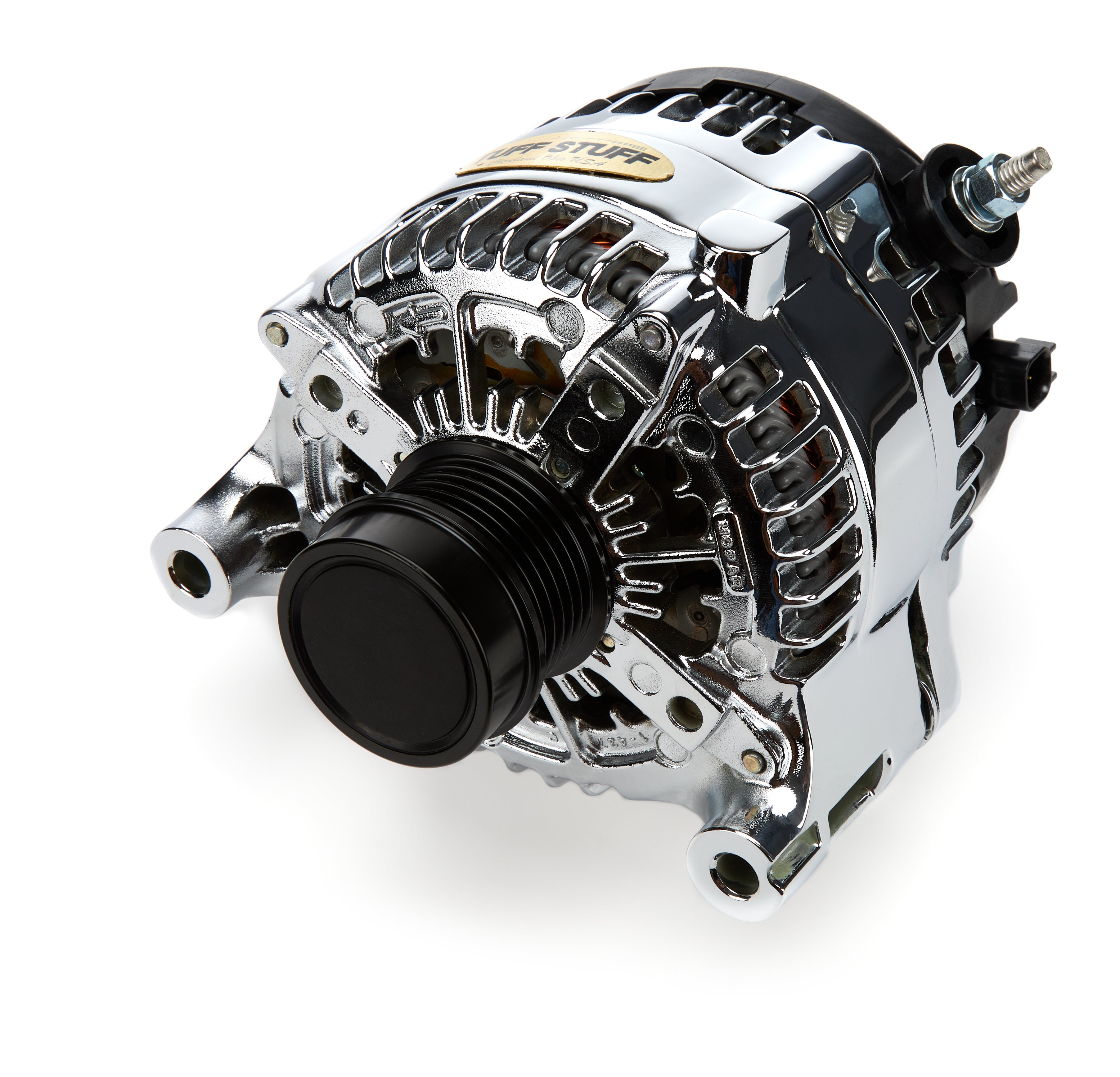 TUFF-STUFF 7517C 240Amp Alternator for Jeep Gladiator and Wrangler JL, Chrome Finish, 12V, External, 6-Rib Serpentine Pulley