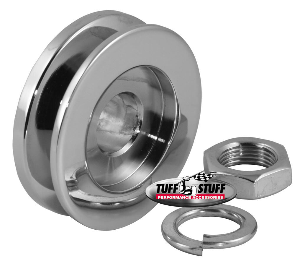 TUFF-STUFF 7610E Alternator Chrome Single V-Belt Pulley with 2.25-Inch Diameter and Hardware