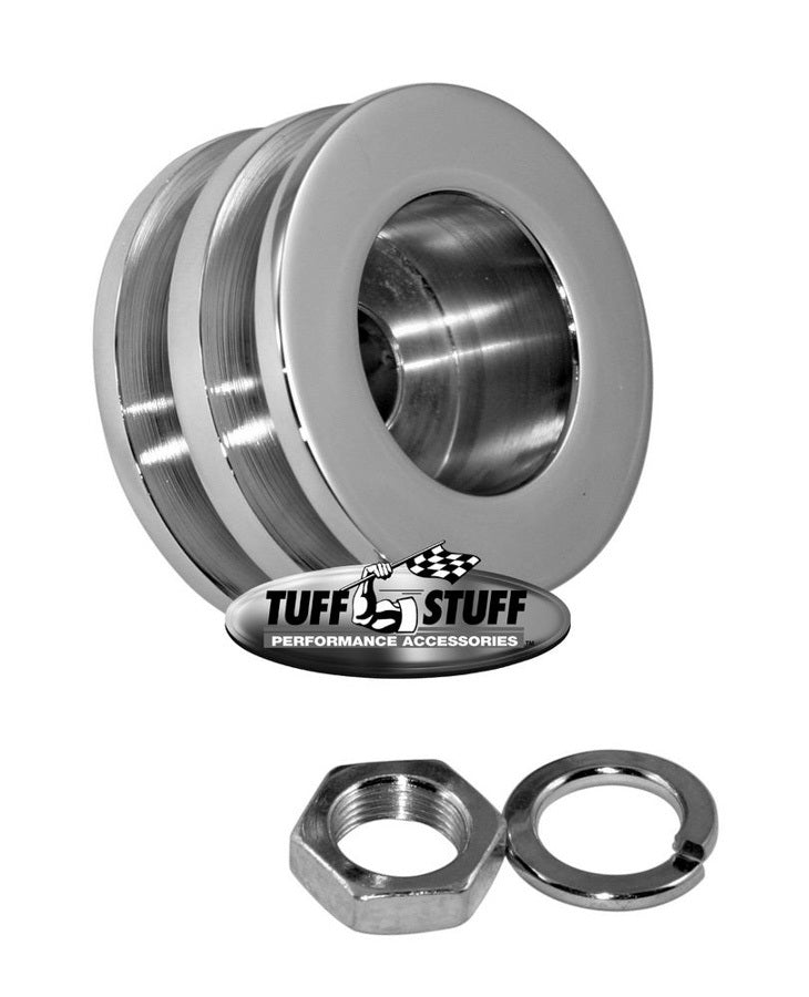 TUFF-STUFF 7610F Alternator Chrome Double V-Pulley, 2 Groove, 2.63 Inch Diameter