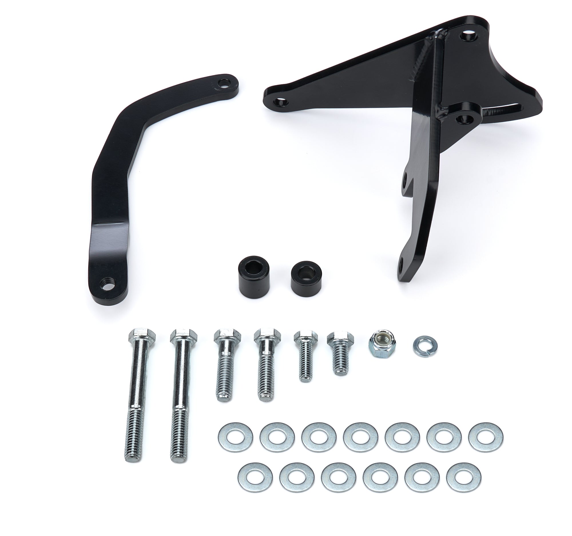 TUFF-STUFF 7667B Alternator Bracket for Small Block Chevy with Short Water Pump, Black Powder Coat