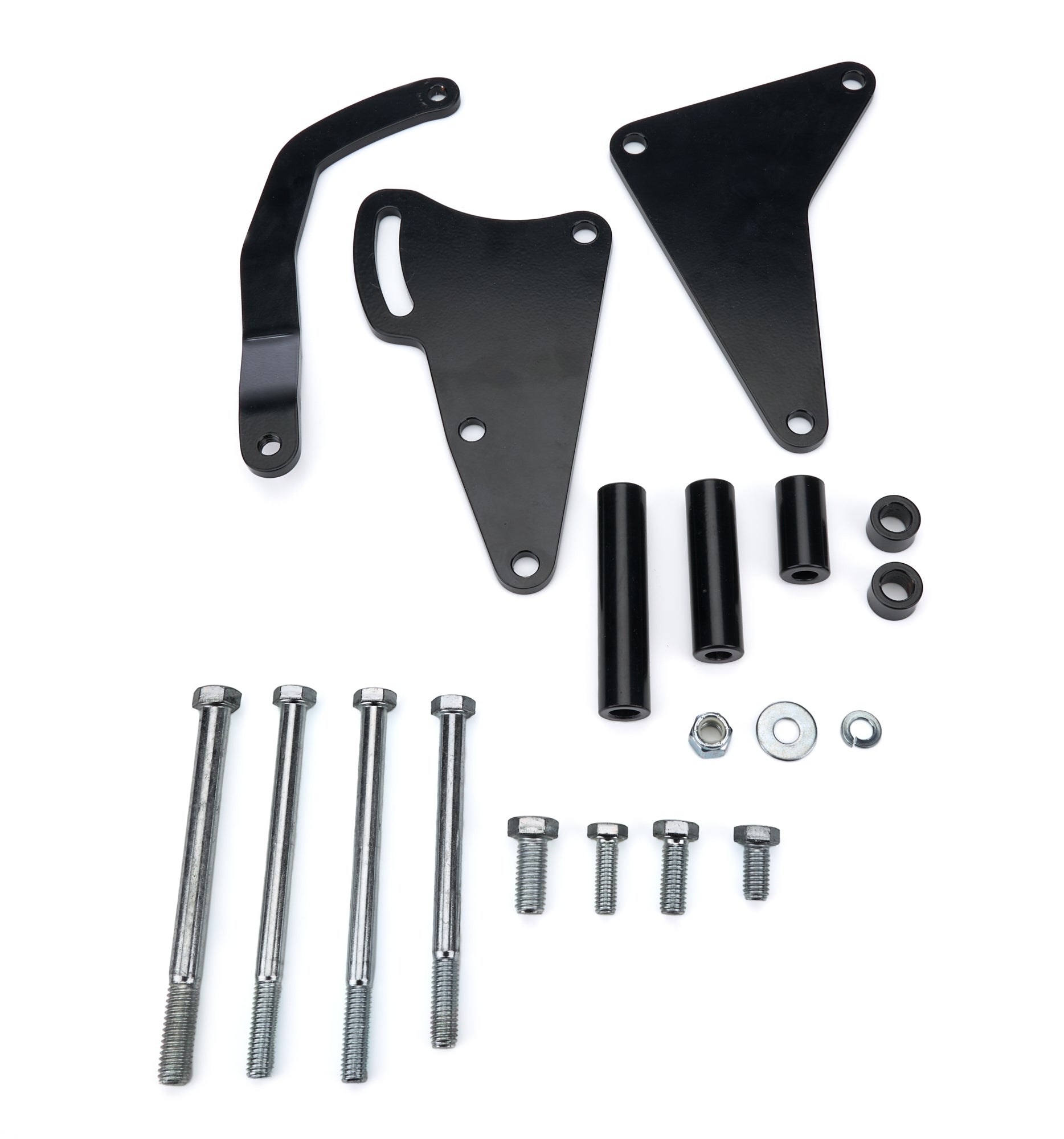 TUFF-STUFF 7670B Alternator Bracket for Big Block Chevy Long Water Pump, Black Powder Coat