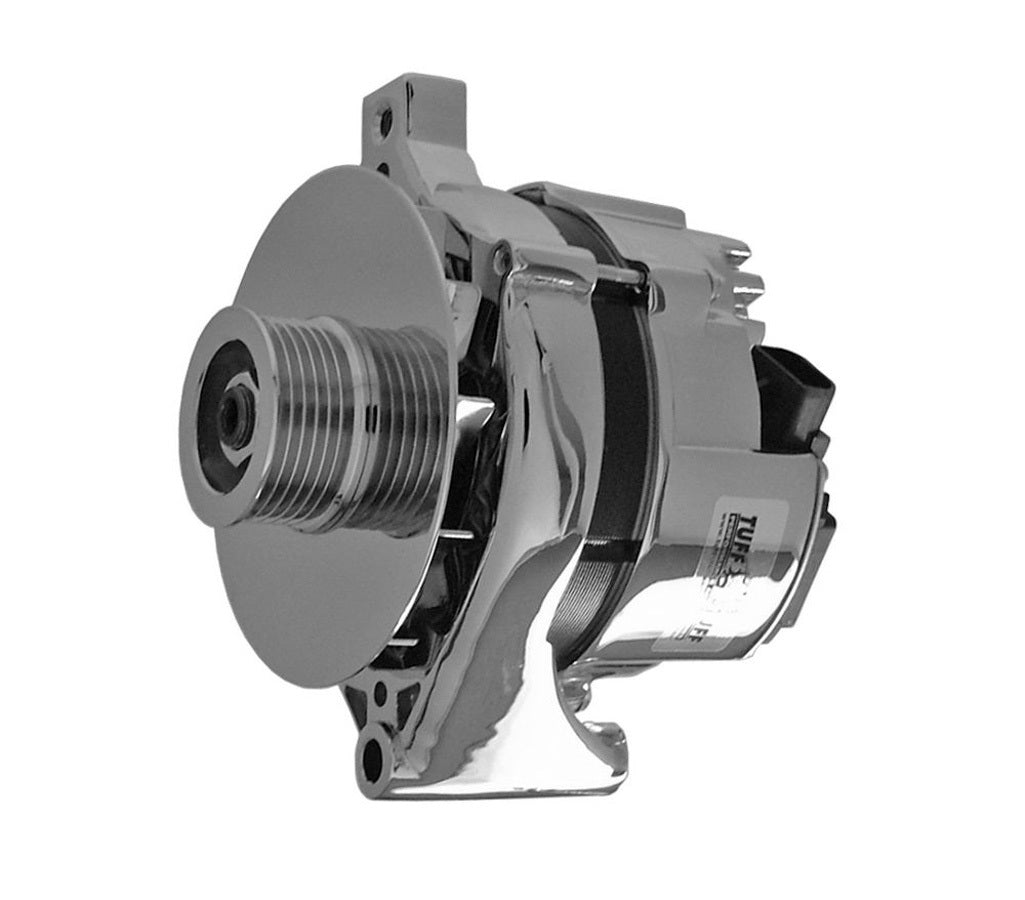 TUFF-STUFF 7716B Ford 5.0L Alternator 100 Amp 12V Chrome with 1-Wire and 6-Rib Serpentine Pulley