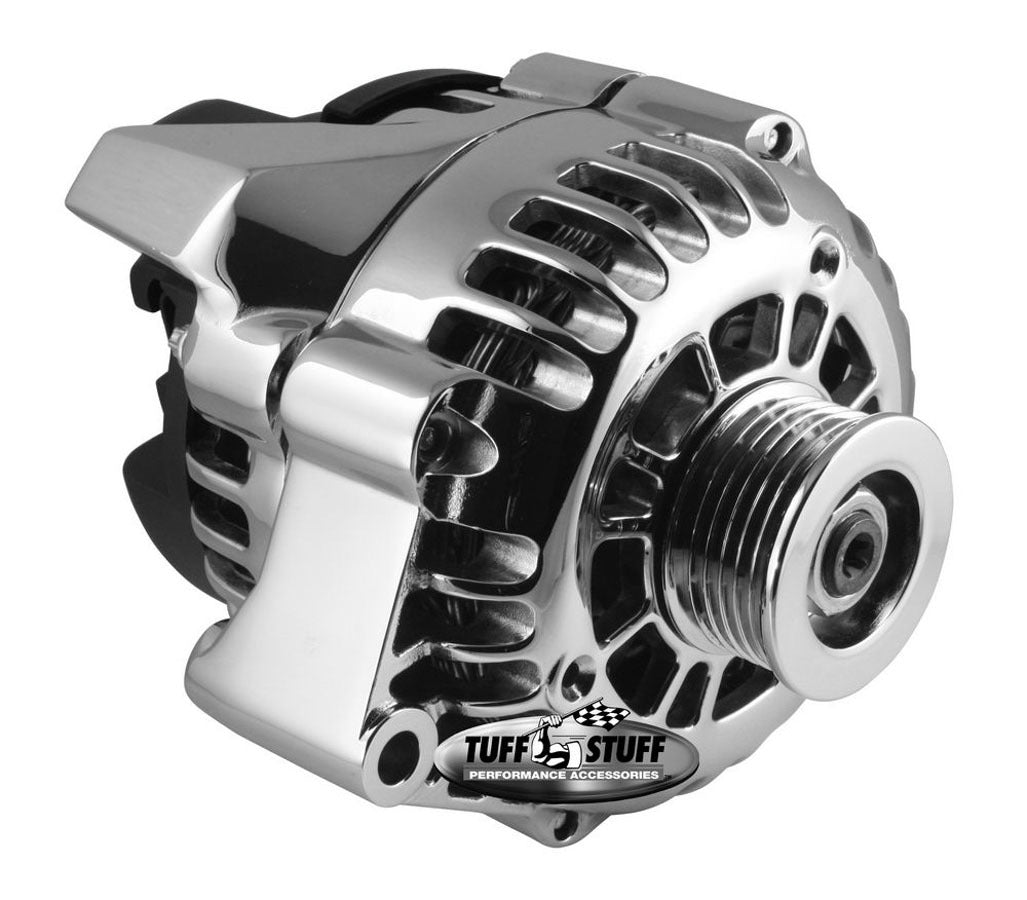 TUFF-STUFF GM LS1 Alternator 125A Polished Aluminum, 12V, 1-Wire, 6-Rib Serpentine Pulley