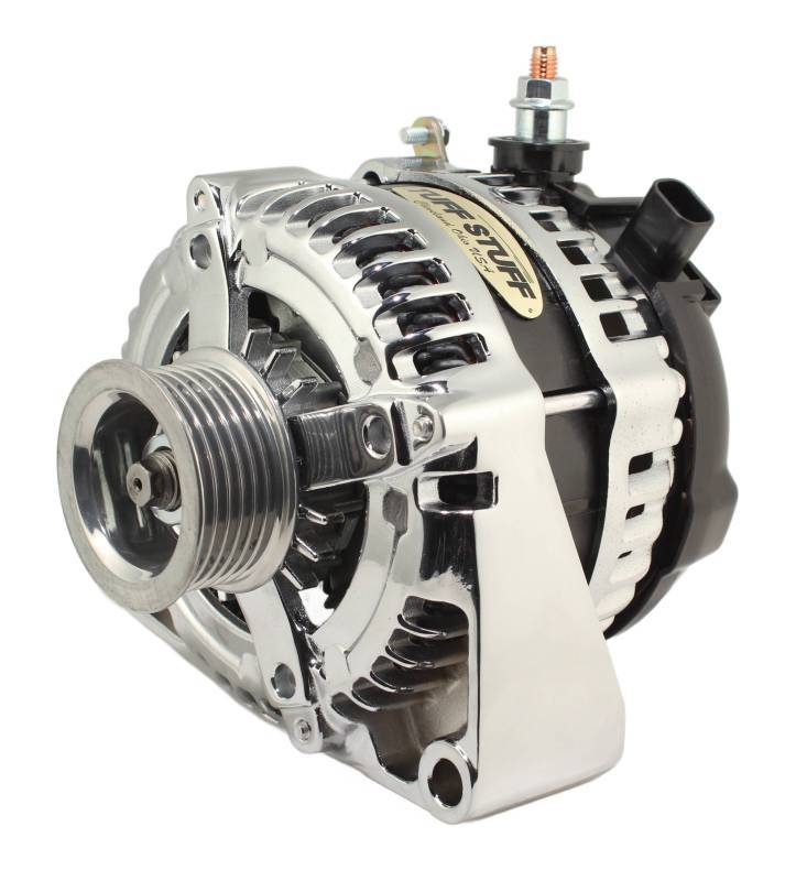 TUFF-STUFF LS225 Max Amp Alternator 225 Amp 12V 1-Wire 6-Groove Chrome Finish Aluminum Case