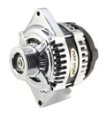 TUFF-STUFF 8441C6G1W 225 Max Amp Alternator with 6-Groove Serpentine Pulley and Chrome Finish