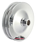 TUFF-STUFF 8486A Double V-Groove Power Steering Pump Pulley for Saginaw, 5.8 Inch Steel Chrome Finish