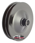 TUFF-STUFF 8486B Double V-Groove Power Steering Pump Pulley for Saginaw Systems, 5.8 Inch Diameter, Steel with Black Powder Coat Finish