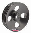 Tuff Stuff 8487B Power Steering Pump Pulley, Serpentine, 6-Rib, Press-On, 4.98 Inch Diameter, Steel with Black Powder Coat Finish