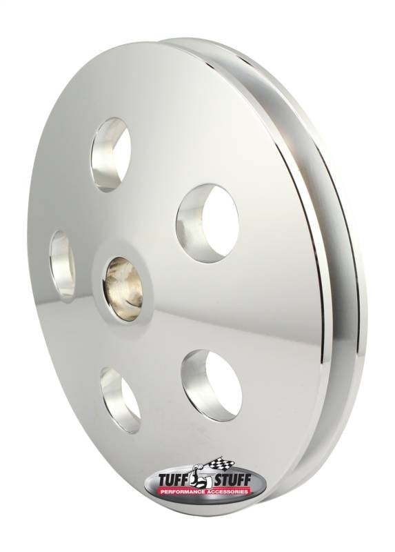 TUFF-STUFF Power Steering Pump Pulley 8492B V-Groove Aluminum Polished 4.56 Inch Diameter