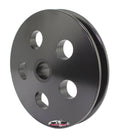 TUFF-STUFF Power Steering Pump Pulley with V-Groove - 4.563 Inch Diameter Aluminum Black Powder Coat for GM Type II Pumps