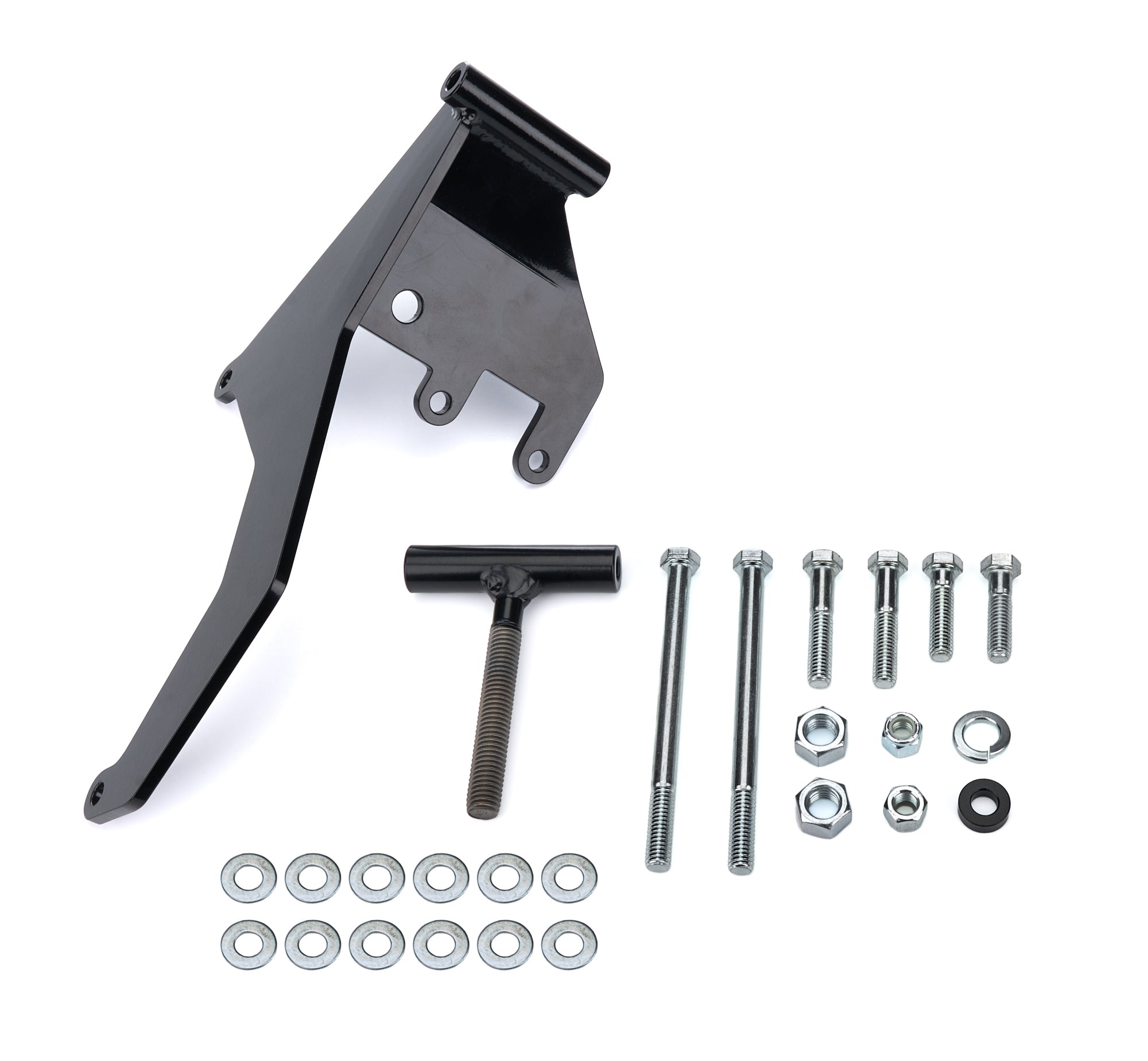 TUFF-STUFF A/C Compressor Bracket SBC Short Water Pump Black Steel 8493B