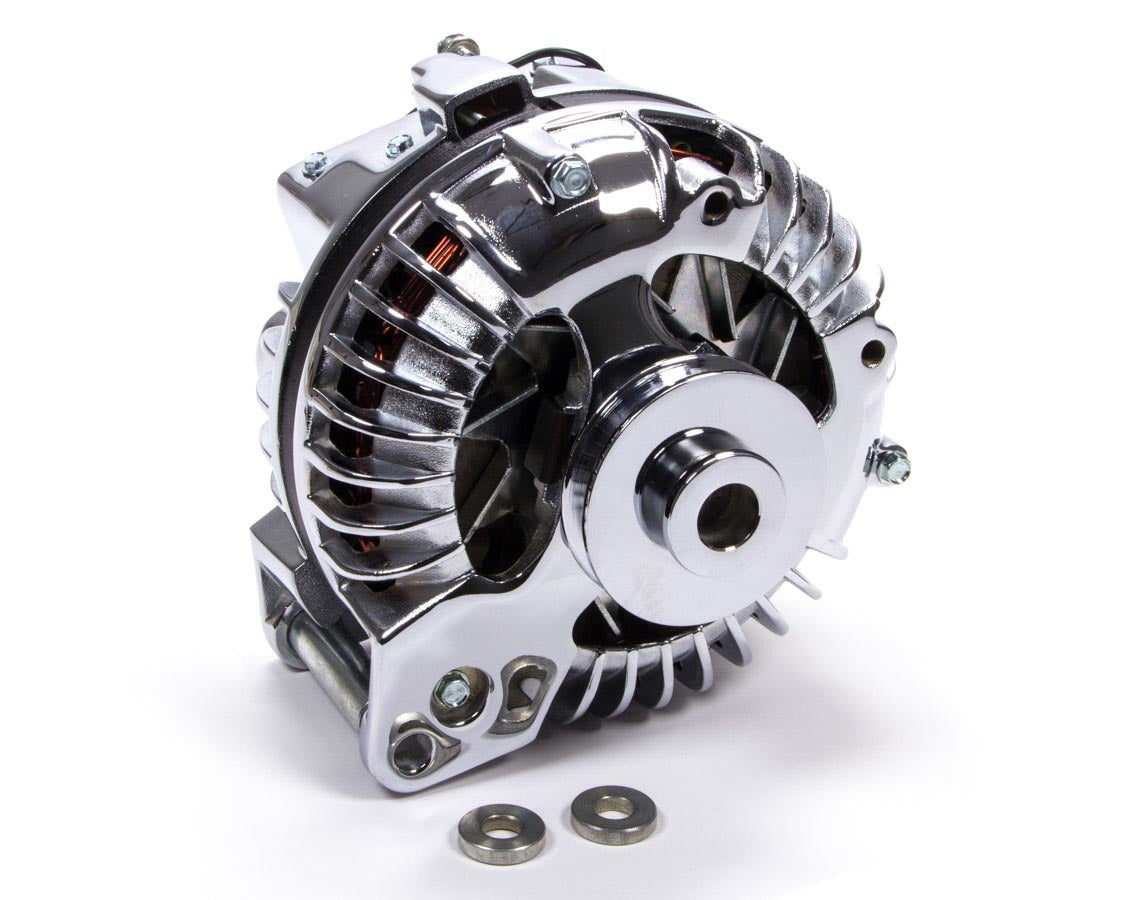 TUFF-STUFF 8509RDSP Chrysler Alternator 61-85, 100 Amp, 12V, Chrome Finish, Single V-Belt Pulley, Aluminum Case