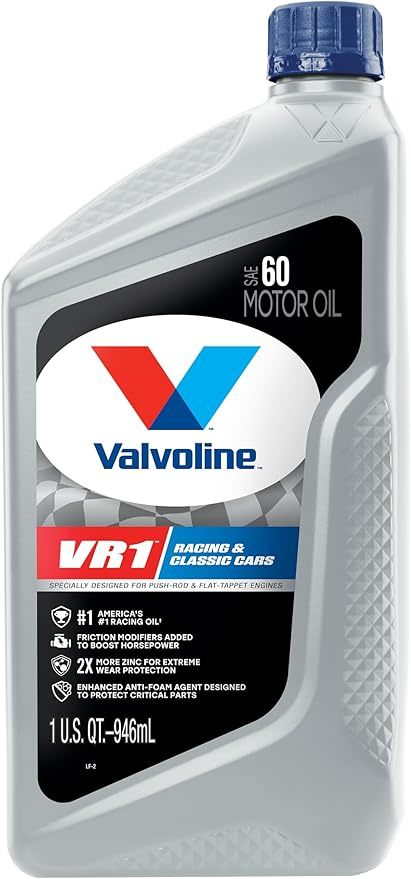 Valvoline VR1 Racing Oil 60W High Zinc Conventional Motor Oil, 1 Quart