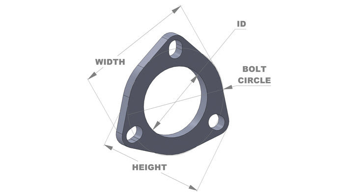 Vibrant Performance 1484S 3-Bolt Stainless Steel Collector Flange 3.5 Inch Inner Diameter