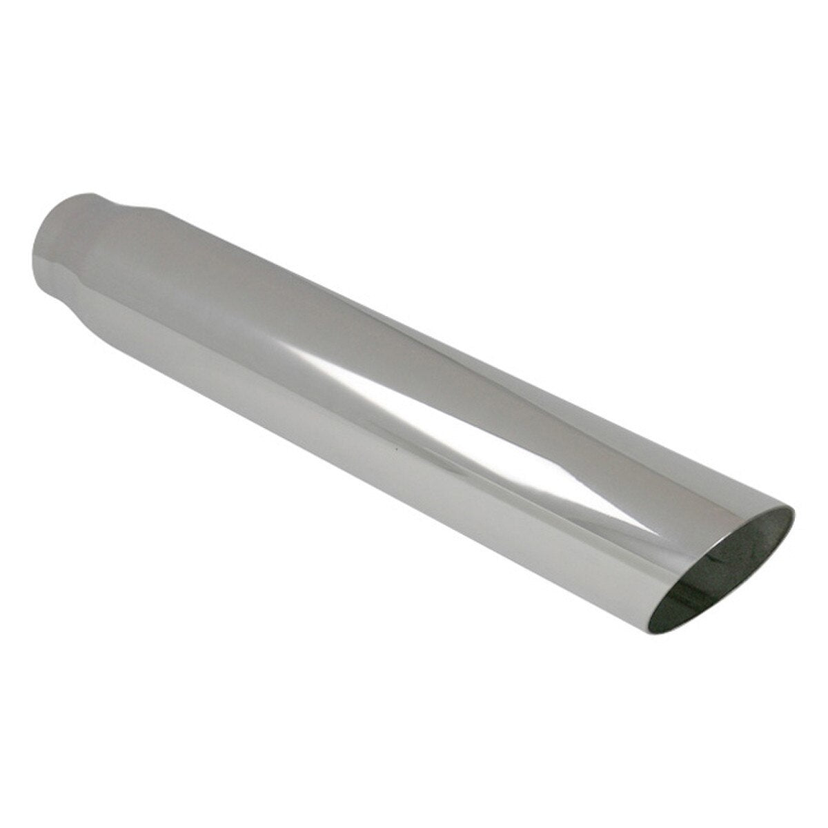 Vibrant Performance S/S Exhaust Tip with Slash Cut 2.5 Inch Inlet and 3 Inch Round Outlet, 18 Inch Length, Polished Stainless Steel