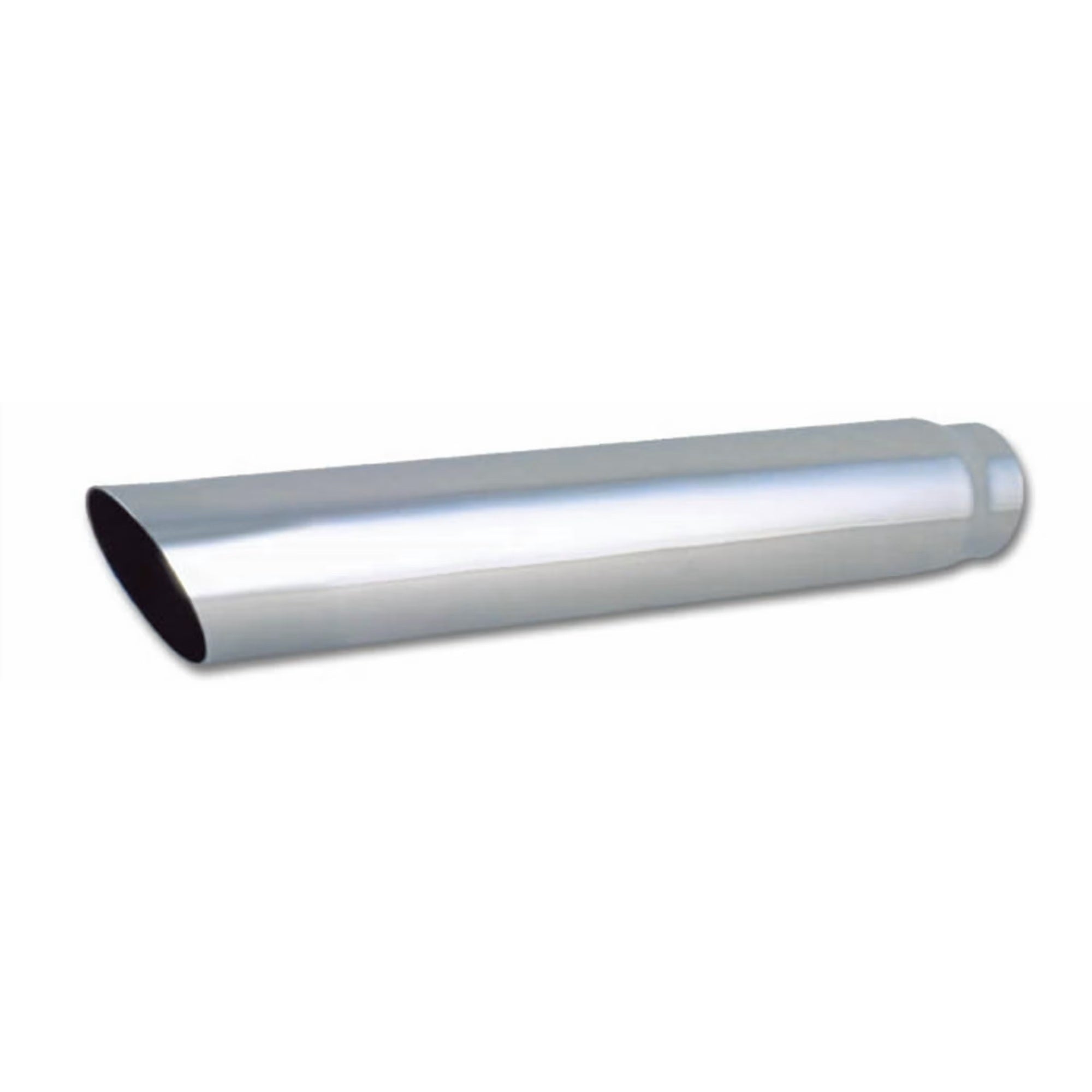 Vibrant Performance 1557 4-Inch Round Stainless Steel Exhaust Tip with Angled Cut and Weld-On Mounting