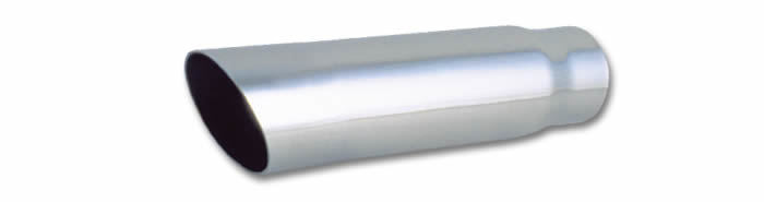 Vibrant Performance 1558 3 Inch Round Stainless Steel Exhaust Tip with Angled Cut and Weld-On Design