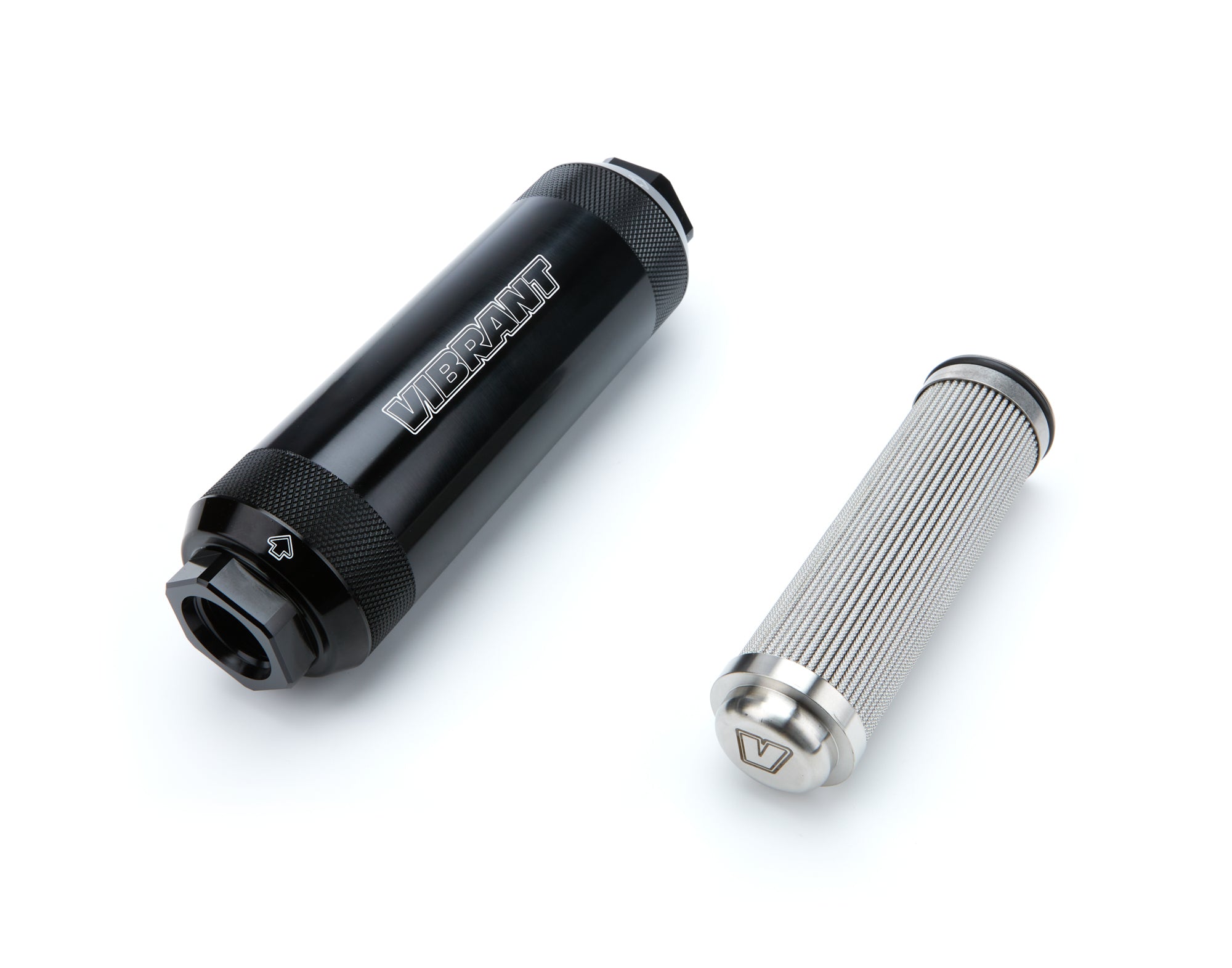 Vibrant Performance HD Power Filter with 40 Micron Microglass Element and 12 AN Female O-Ring Inlet and Outlet