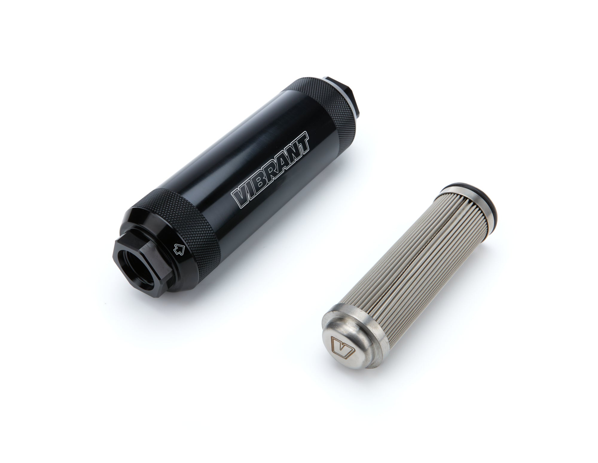 Vibrant Performance HD Power Filter with 100 Micron Stainless Element and 12 AN Female O-Ring Fittings