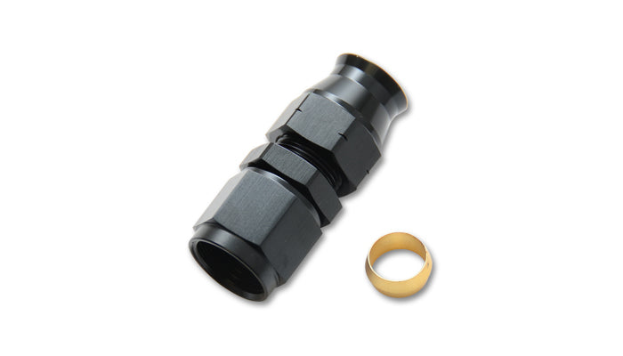 Vibrant Performance VIB16448 -8AN Female to 1/2 Inch Tube Adapter Fitting Brass Ferrule Black Anodized Aluminum
