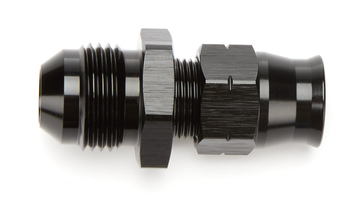 Vibrant Performance -8AN to 3/8 Inch Male Tube Adapter Fitting, Brass Ferrule, Aluminum Black Anodized