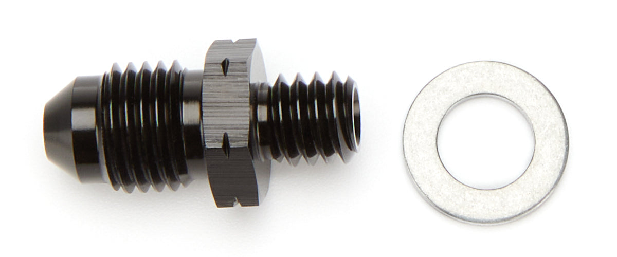 Vibrant Performance 16601 -4AN Male to M8x1.5 Male Adapter Fitting, Aluminum, Black Anodized
