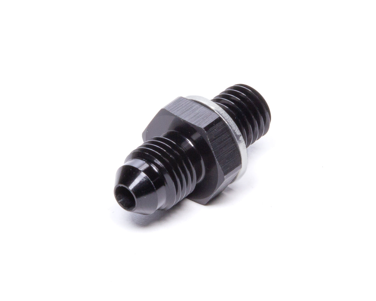 Vibrant Performance 16606 -4AN to 10mm x 1.50 Male Straight Adapter, Aluminum, Black Anodized