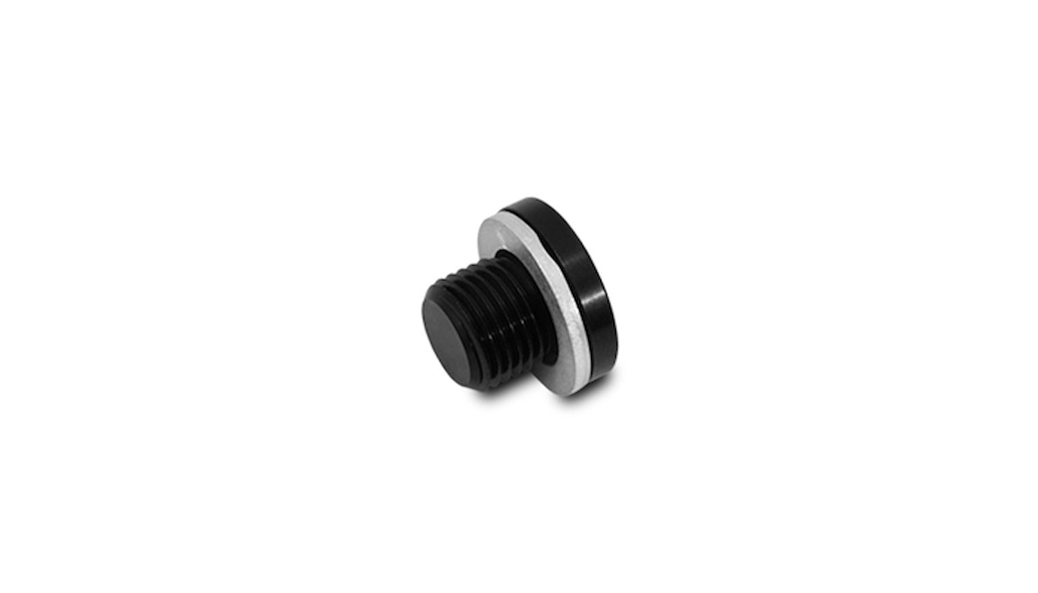 Vibrant Performance M12 x 1.25 Aluminum Metric Port Plug with Allen Head Black Anodized Finish