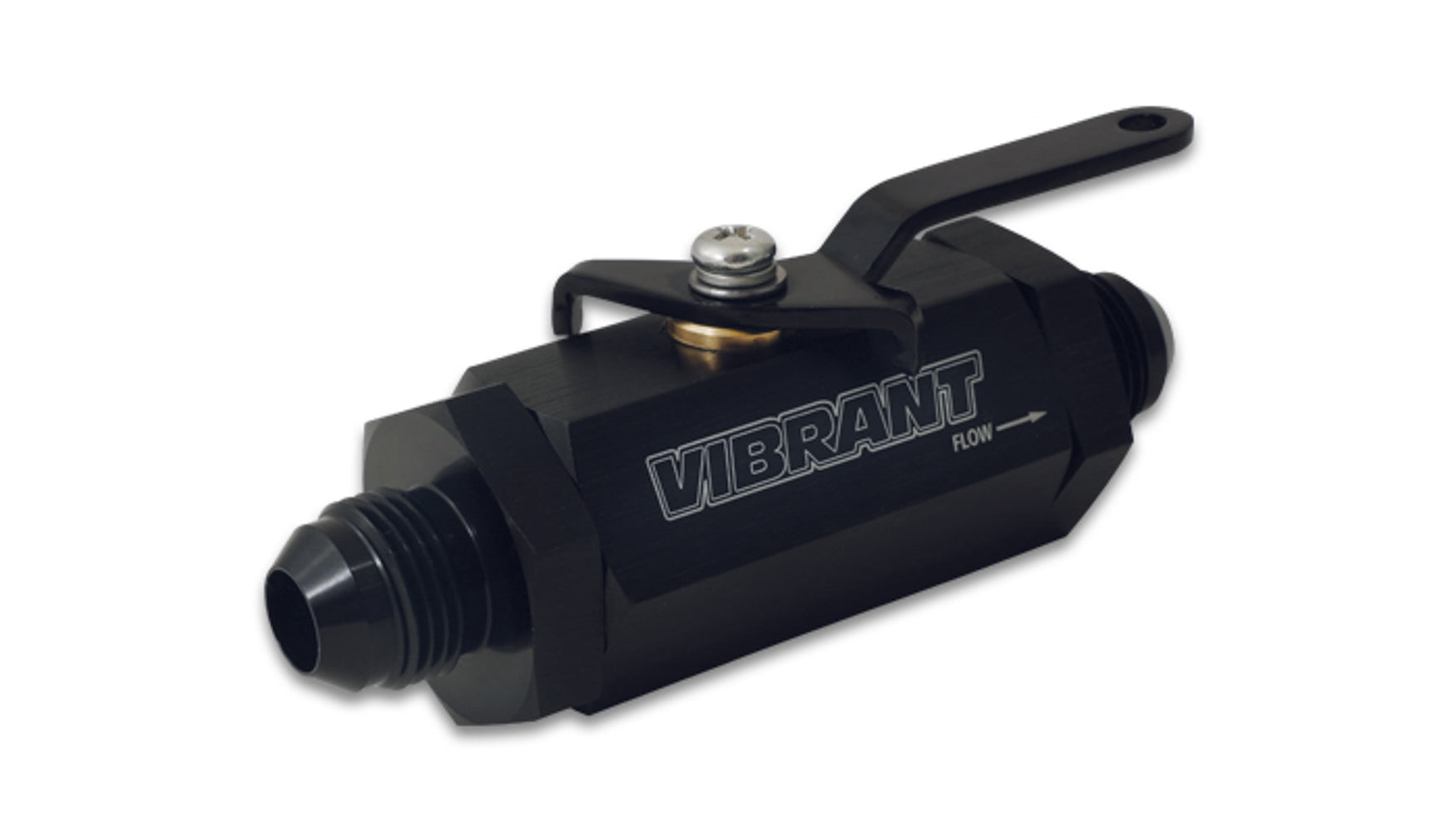 Vibrant Performance 16744 Shut Off Valve - 4AN Male Inlet and Outlet, Aluminum, Black Anodized