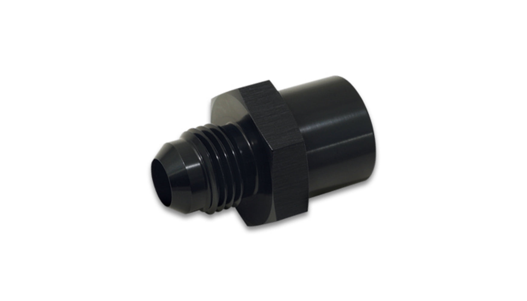 Vibrant Performance 16785 Straight AN Flare to Metric Male Fitting, 6 AN to 14mm x 1.50 Female, Aluminum Black Anodized