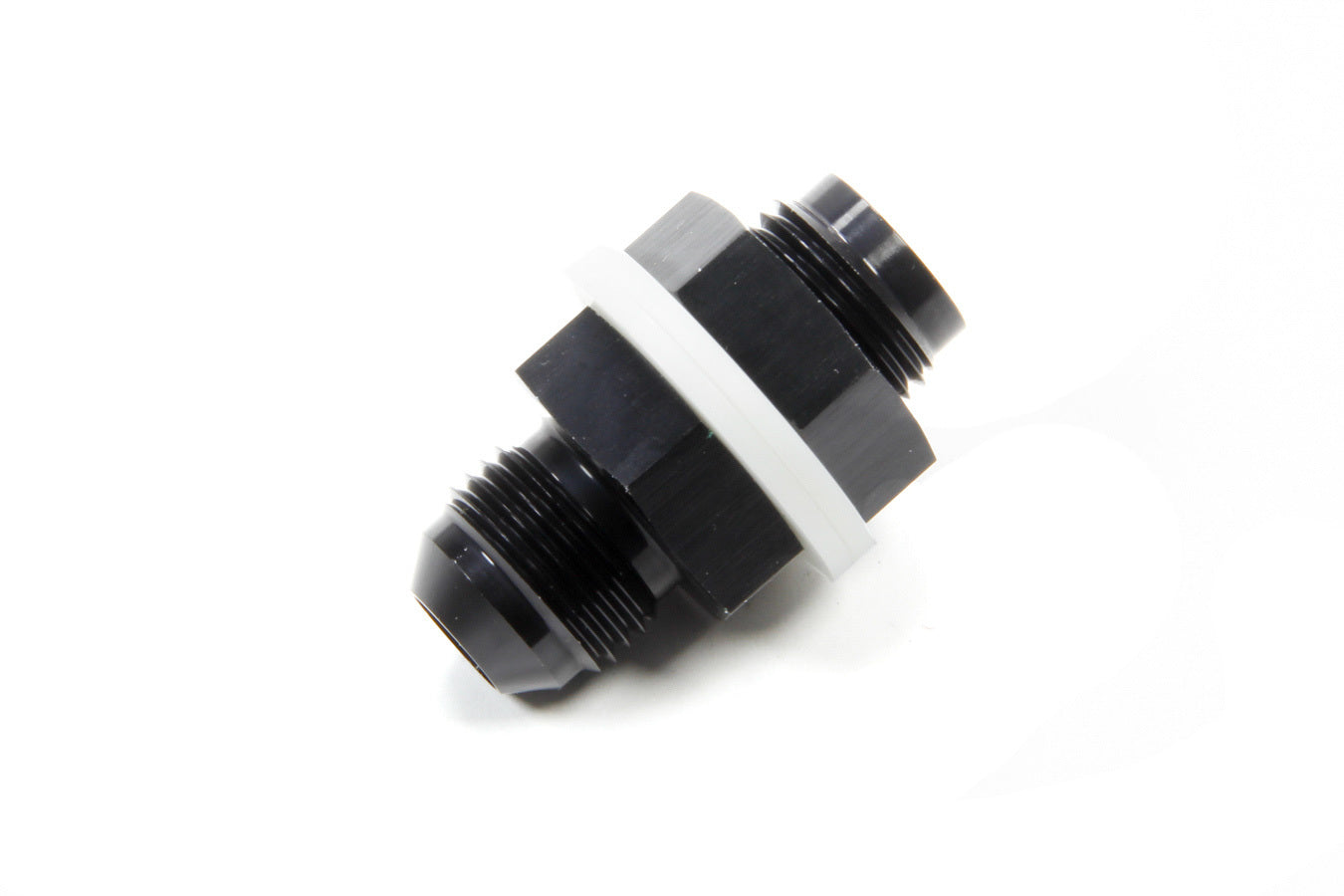 Vibrant Performance -8AN Fuel Cell Bulkhead Adapter Fitting with PTFE Gaskets, Aluminum, Black Anodized