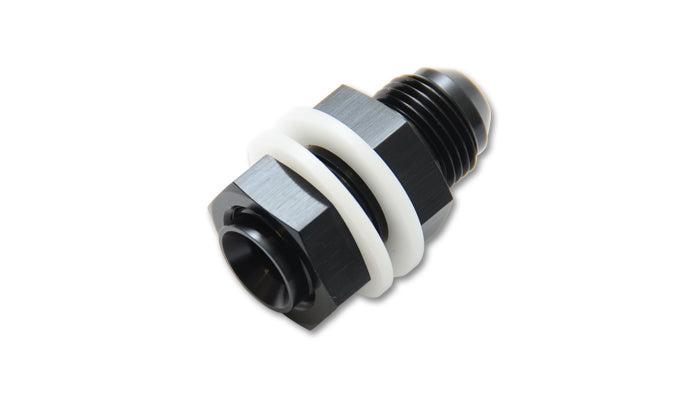 Vibrant Performance 16896 Fuel Cell Bulkhead Adapter Fitting, 16 AN Male to 16 AN Male, Aluminum Black Anodized