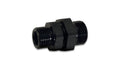 Vibrant Performance 16982 Bulkhead Straight Fitting 8 AN Male O-Ring to 8 AN Male O-Ring Aluminum Black Anodized