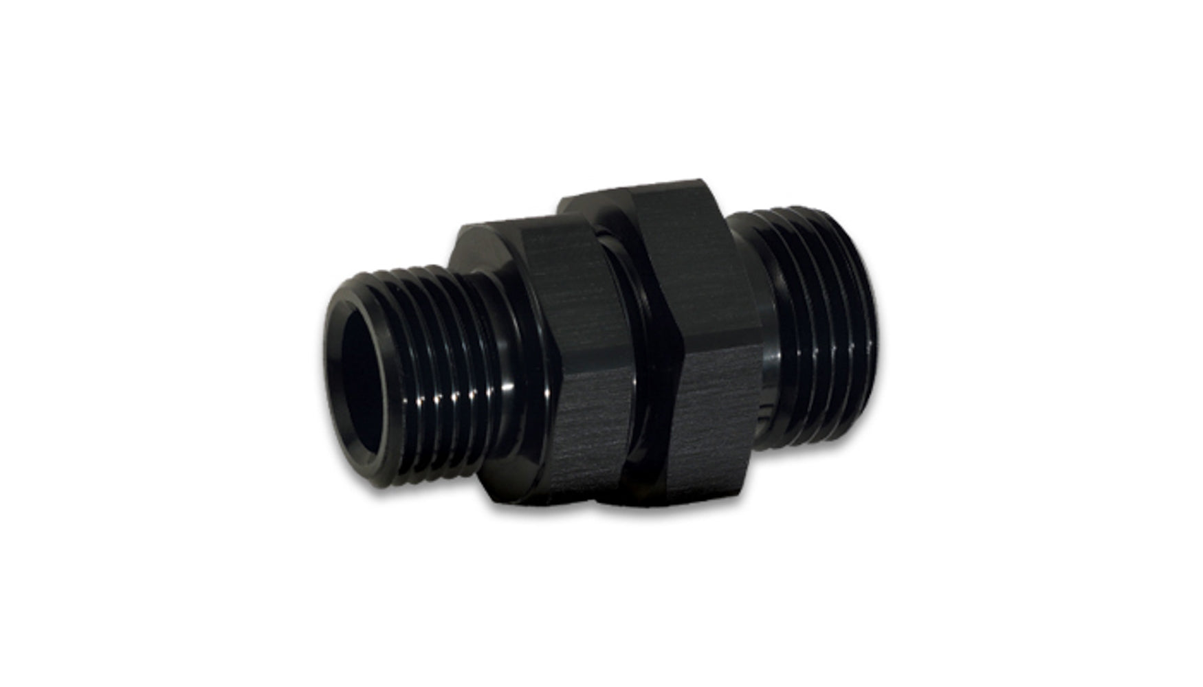 Vibrant Performance 16982 Bulkhead Straight Fitting 8 AN Male O-Ring to 8 AN Male O-Ring Aluminum Black Anodized