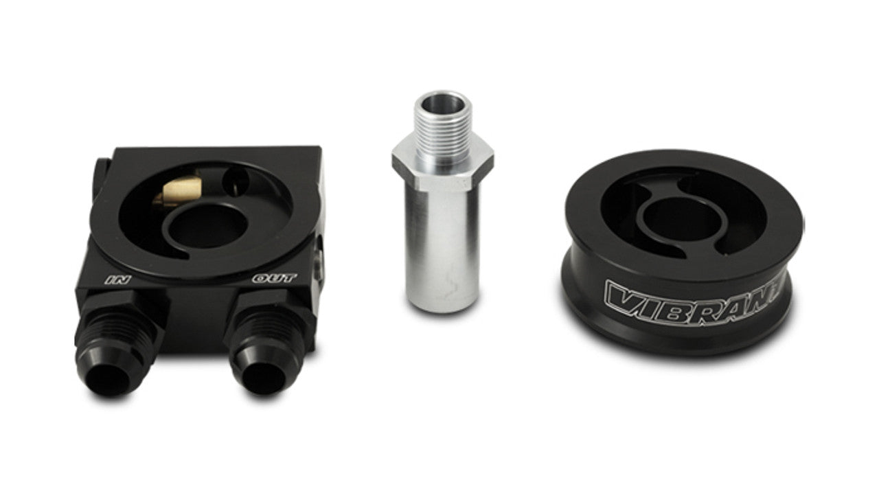 Vibrant Performance 17060 Universal Thermostatic Oil Cooler Sandwich Adapter with 10 AN Male Inlet and Outlet