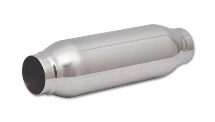 Vibrant Performance Bottle Style Resonator 17890 with 2 Inch Inlet and Outlet, 12 Inch Length, Stainless Steel Finish