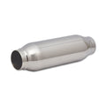 Vibrant Performance Bottle Style Resonator Part 1790, 2.25 Inch Inlet and Outlet, 3.5 Inch Diameter, 12 Inch Length, Polished Stainless Steel