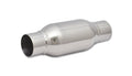 Vibrant Performance Bottle Style Resonator 1792 with 2.5 Inch Inlet and Outlet, 4 Inch Diameter, 12 Inch Length, Polished Stainless Steel