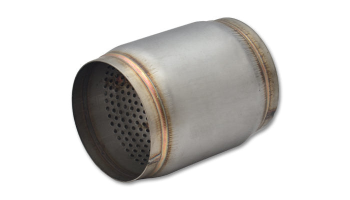 Vibrant Performance Stainless Steel Race Muffler 3.5 Inch Inlet and Outlet, 4.125 Inch Diameter, 5 Inch Length