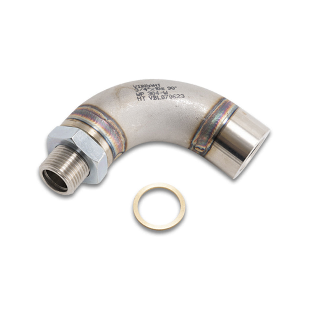 Vibrant Performance 19019 Thread-On J-Style Oxygen Sensor Bung Adapter, 18 mm x 1.50 in Male to Female Thread, Stainless Steel