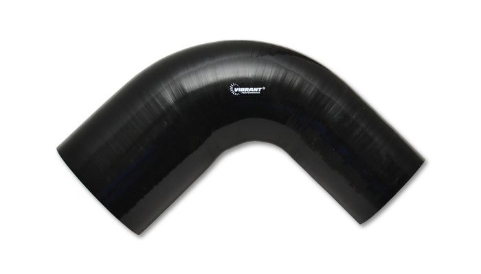 Vibrant Performance 19797 90 Degree Silicone Reducer Elbow for Exhaust Systems, 3.5 to 4 Inch ID, Black