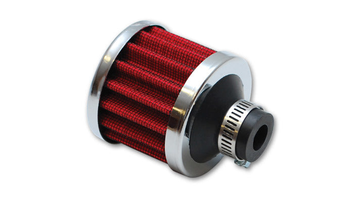 Vibrant Performance 2168 Crankcase Breather Filter with Chrome Cap, 1 Inch OD Tube, Round, Steel, Reusable