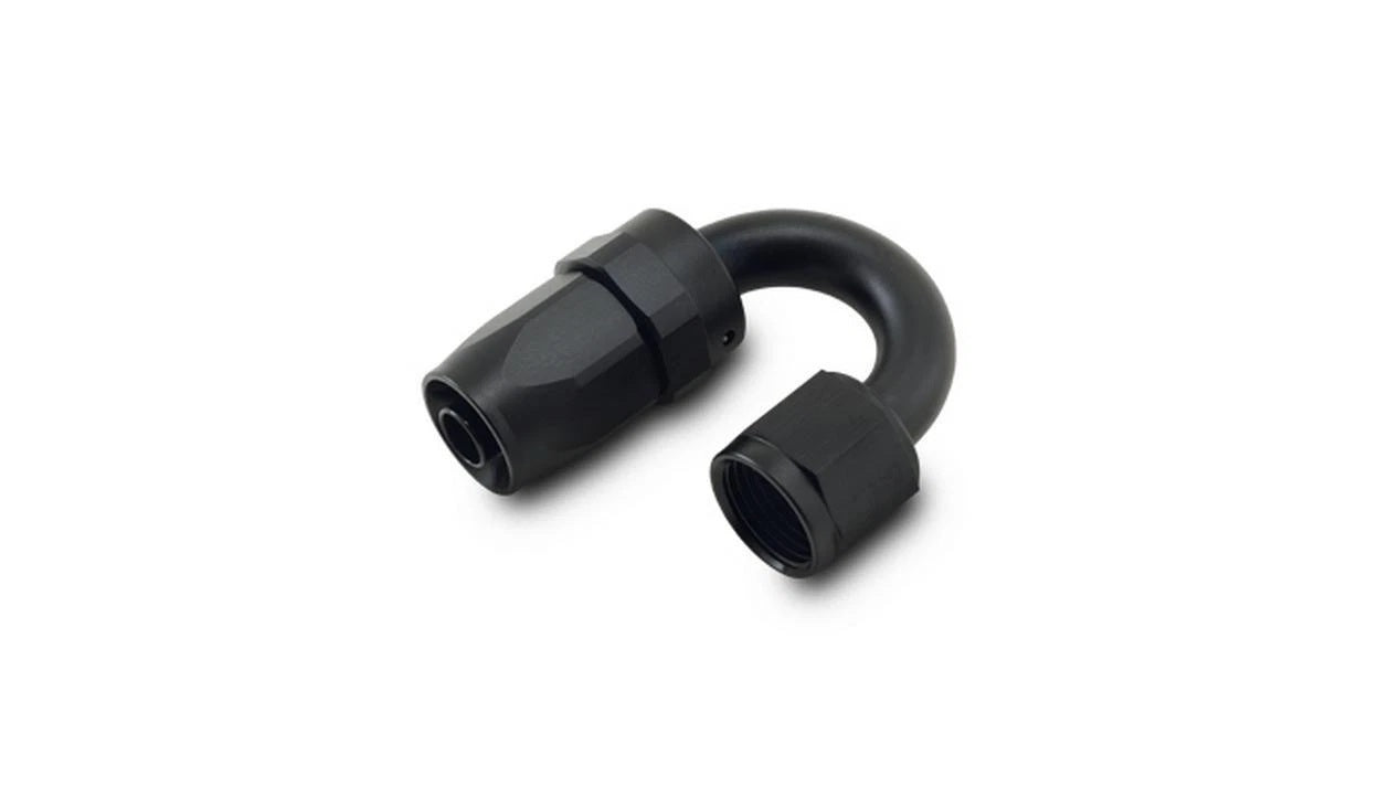 Vibrant Performance 21810 180 Degree Hose End Fitting for -10 AN Hose, Aluminum, Black Anodized