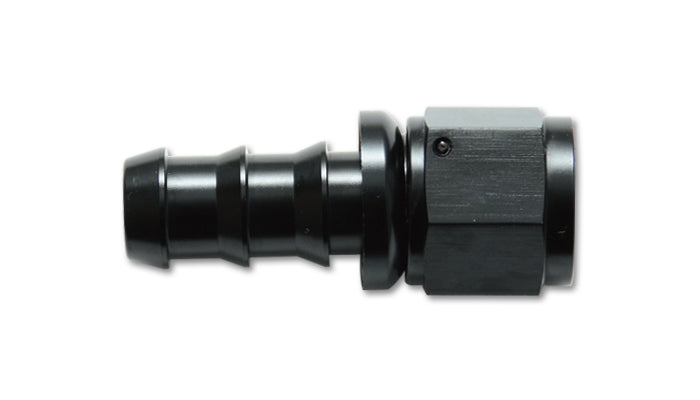Vibrant Performance 22004 Straight Push-On Hose End Fitting for 4AN Hose Barb, Aluminum Black Anodized
