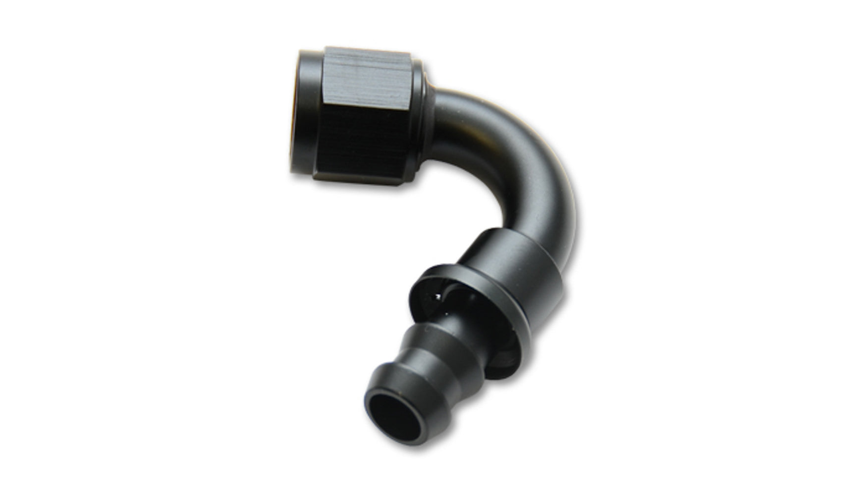 Vibrant Performance 22212 120 Degree Hose End Elbow Fitting for 12 AN Hose Barb to Female Aluminum Black Anodized