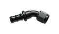 Vibrant Performance 22406 45 Degree Push-On Hose End Fitting for -6 AN Hoses, Aluminum Black Anodized