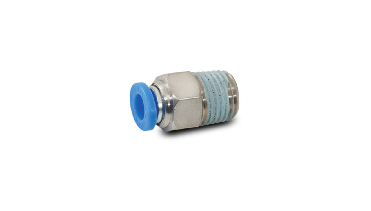 Vibrant Performance Male Straight Push Lock Adapter 1/16 Inch NPT to 1/4 Inch Tube Stainless Steel