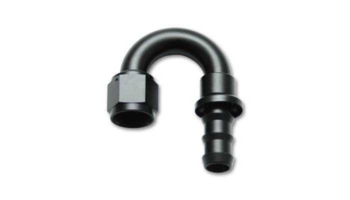 Vibrant Performance VIB22808 -8AN Push-On 180 Degree Hose End Fitting with Aluminum Black Anodized Finish