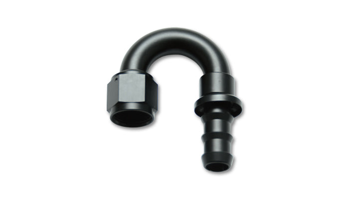 Vibrant Performance 22812 Push-On 180 Degree Hose End Fitting - 12AN Aluminum Black Anodized